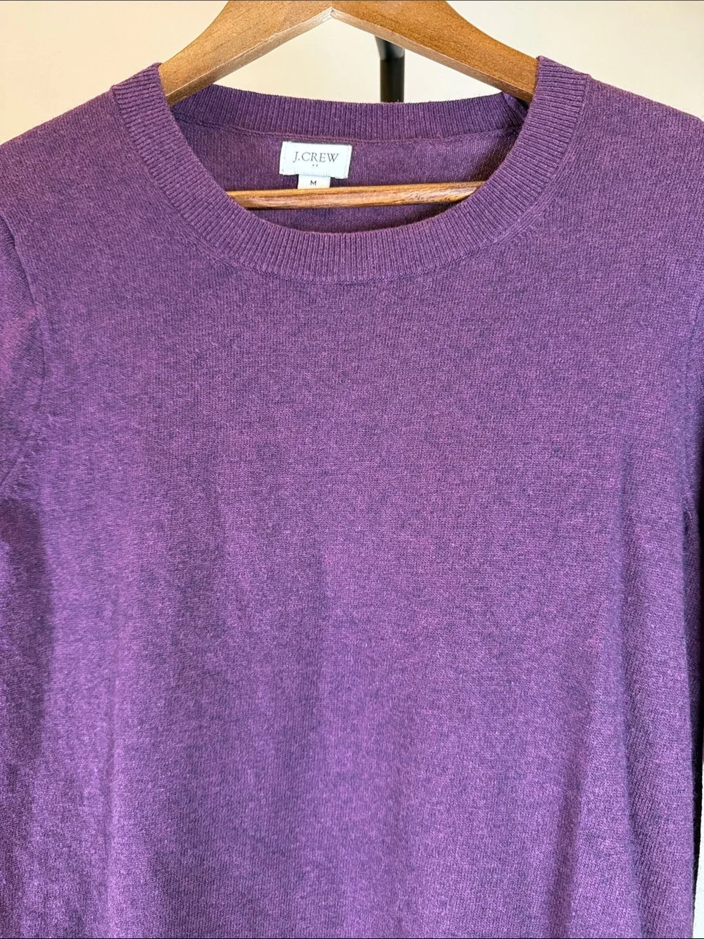 J. Crew Plum Purple Wool Blend High-Low Knit Tunic Crewneck Sweater Size M